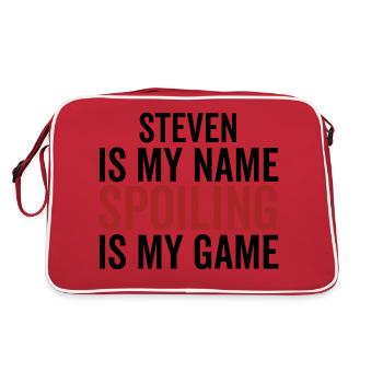Steven est mon nom Spoiling est mon jeu - Sac Retro - rouge/blanc - Dos
