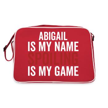Abigail ist mein Name Verderben ist mein Spiel - Retro Tasche - Rot/Weiß - Hinten