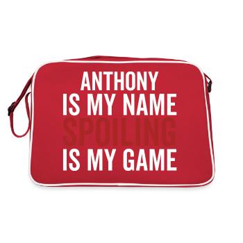 Anthony est mon nom Spoiling est mon jeu - Sac Retro - rouge/blanc - Dos
