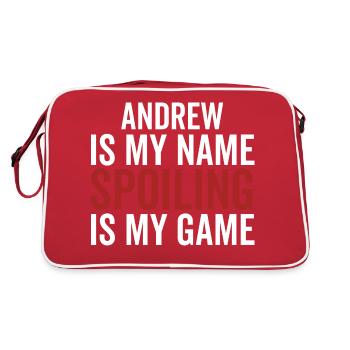 Andrew is My Name Spoiling is My Game - Retro Bag - red/white - Back