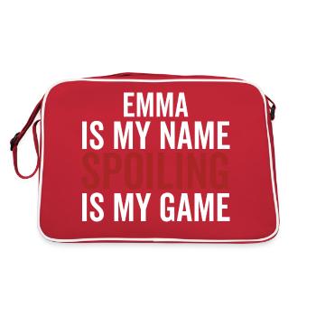 Emma is My Name Spoiling is My Game - Retro Bag - red/white - Back