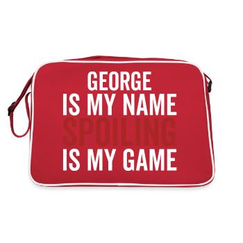 George ist mein Name Verderben ist mein Spiel - Retro Tasche - Rot/Weiß - Hinten