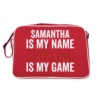 Samantha est mon nom Spoiling est mon jeu - Sac Retro - rouge/blanc - Dos