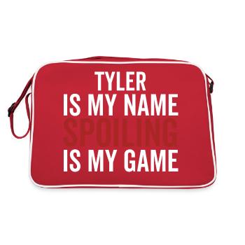 Tyler ist mein Name Spoiling ist mein Spiel - Retro Tasche - Rot/Weiß - Hinten