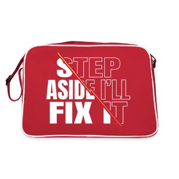 wrench motocycle birthday present idea present - Retro Bag - red/white - Back