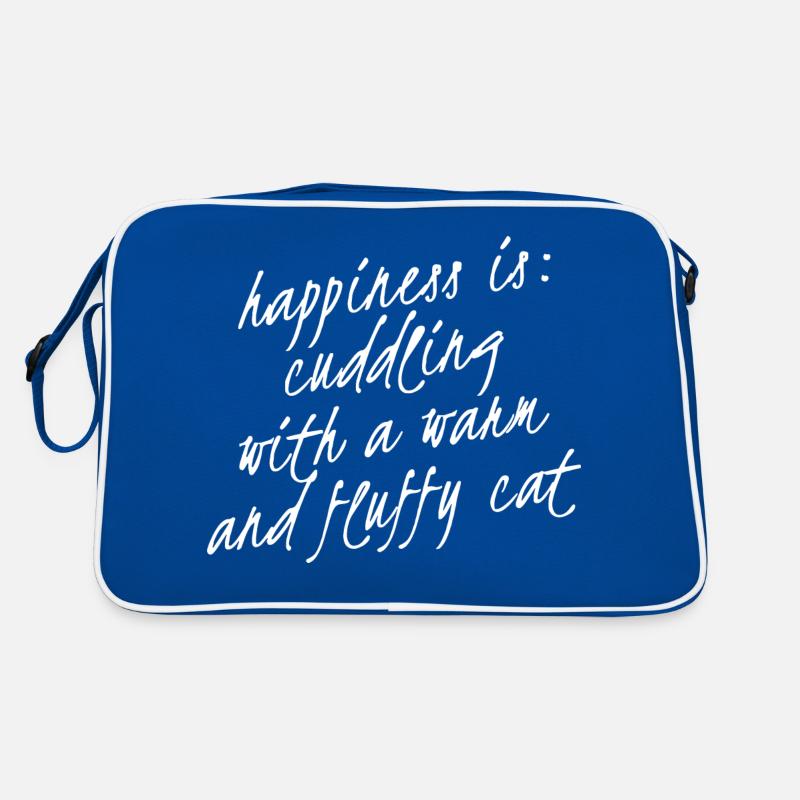 Glücklich sein heißt mit einer Katze zu kuscheln Retro Tasche
