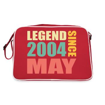 19. Geburtstag Mai Jahrgang 2004 Geschenkidee - Retro Tasche - Rot/Weiß - Hinten