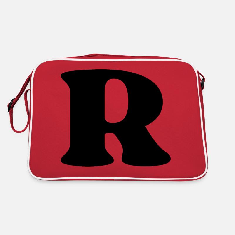 Buchstabe r - Retro Tasche - Rot/Weiß
