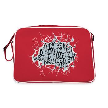 beard fear harden james the bearded collie - Retro Bag - red/white - Back