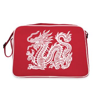 Dragon chinois blanc - Sac Retro - rouge/blanc - Dos
