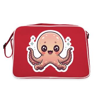 Octopus Lover - Retro Bag - red/white - Back