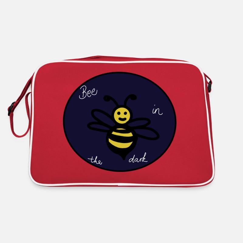 Bee in the dark - Retro Tasche - Rot/Weiß