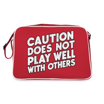 Caution Does Not Play Well With Others 94 - Retro Bag - red/white - Back