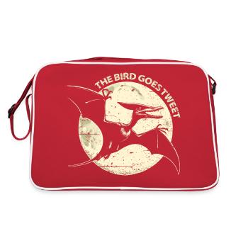 The Bird Goes Tweet - Retro Bag - red/white - Back