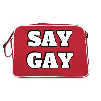 SAY GAY LGBTQ Pride accessories LGBT rights - Retro Bag - red/white - Back