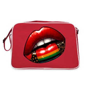 Baiser d'Élégance, Lèvres Rouges - Sac Retro - rouge/blanc - Dos