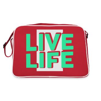 Live Life - Retro Bag - red/white - Back