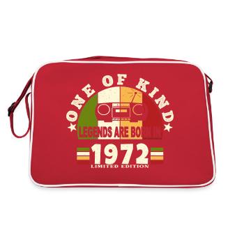 1972 Birth of legend 1972 born in 1972 birthdays - Retro Bag - red/white - Back