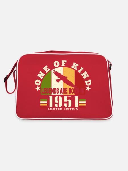Legend Born 1951 Birthday 73 Years - Retro Bag - red/white - Back