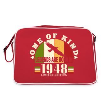 Legend Born 1948 Birthday 76 Years - Retro Bag - red/white - Back