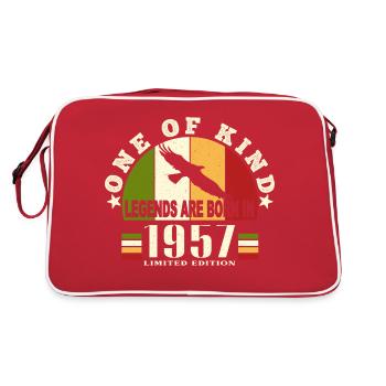 Legend Born 1957 anniversaire 67 ans - Sac Retro - rouge/blanc - Dos