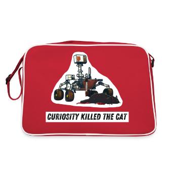 La curiosité a tué le chat Contour blanc - Sac Retro - rouge/blanc - Dos