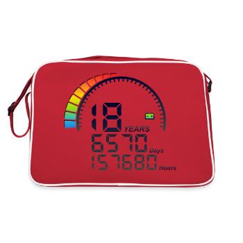 18 Jahre Jubiläum Thekentage Stunden - Retro Tasche - Rot/Weiß - Hinten