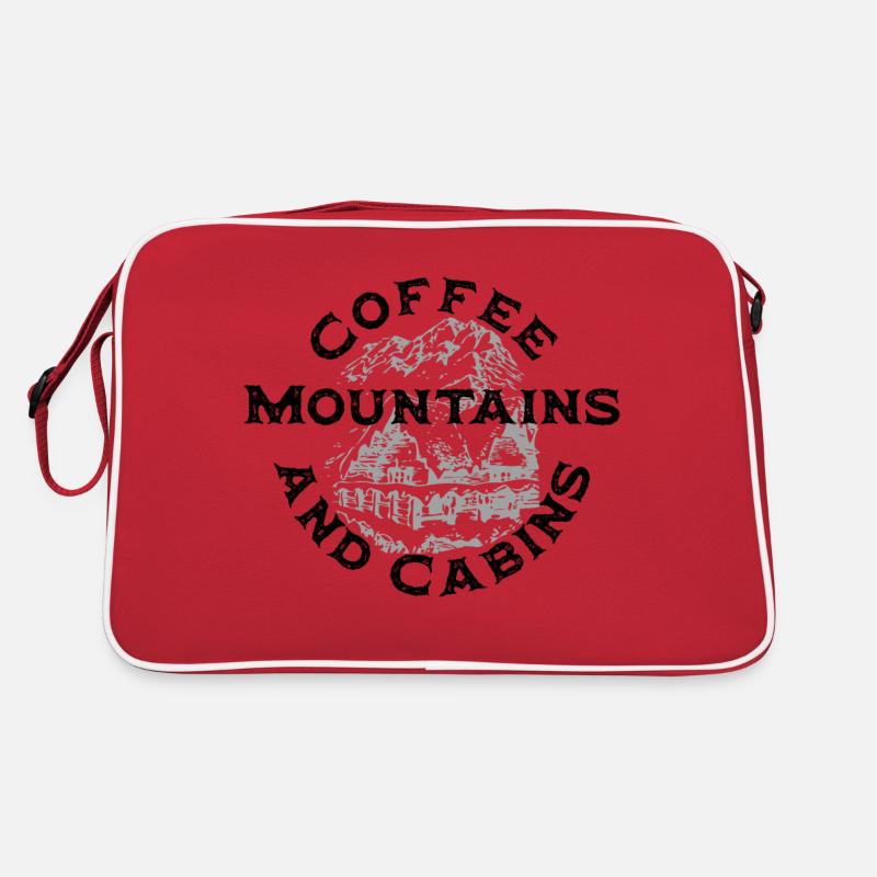 montagnes de café et cabines Sac Retro