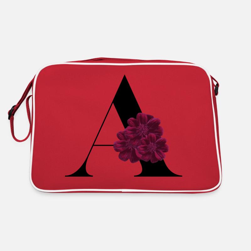 letter A flowered Retro Bag