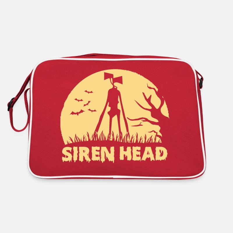Sirenenkopf - Retro Tasche - Rot/Weiß