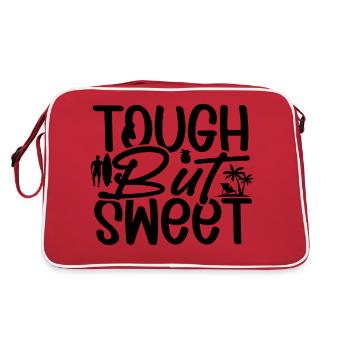 Tough but Sweet - Retro Tasche - Rot/Weiß - Hinten