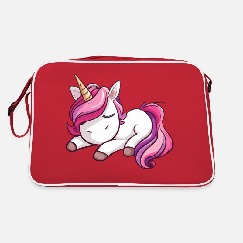 Sleeping Unicorn Lazy Lazing Gift Idea Retro Bag