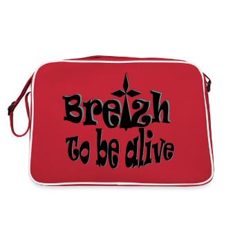Breizh soll am Leben sein - Retro Tasche - Rot/Weiß - Hinten