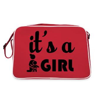Grossesse Baby shower Babyshower Boy Girl - Sac Retro - rouge/blanc - Dos