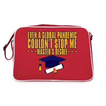 Even A Pandemic Couldn't Stop Me, Master's Degree - Retro Tasche - Rot/Weiß - Hinten