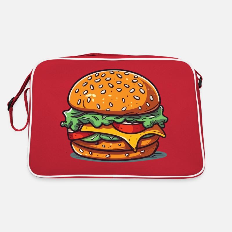 Ein riesiger Burger Retro Tasche