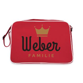 Weber-Familie - Retro Tasche - Rot/Weiß - Hinten