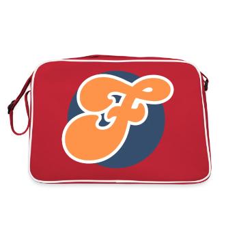 Buchstabe f orange sport - Retro Tasche - Rot/Weiß - Hinten