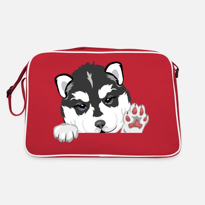 Chiot husky accueillant Sac Retro