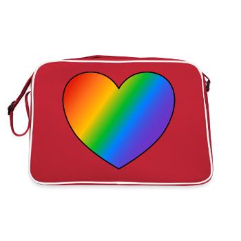 Drapeau de la fierté en forme de cœur arc-en-ciel - Sac Retro - rouge/blanc - Dos