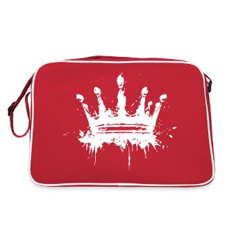 Crown Symbol King Queen - Retro Bag - red/white - Back