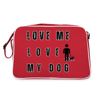 Aime-moi, aime mon chien - Sac Retro - rouge/blanc - Dos