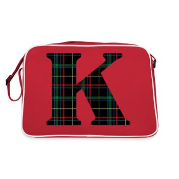 Monogram k scottish tartan - Retro Bag - red/white - Back