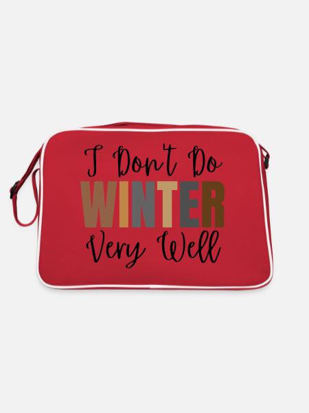 I Don't Do Winter Very Well, Winter Season - Retro Bag - red/white - Back