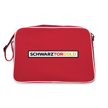 Deutsche Sport Mannschaften - SchwarzTorGold Box - Retro Tasche - Rot/Weiß - Hinten