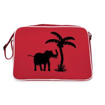 l'éléphant et le palmier / elephant 'n palmtree ( - Sac Retro - rouge/blanc - Dos