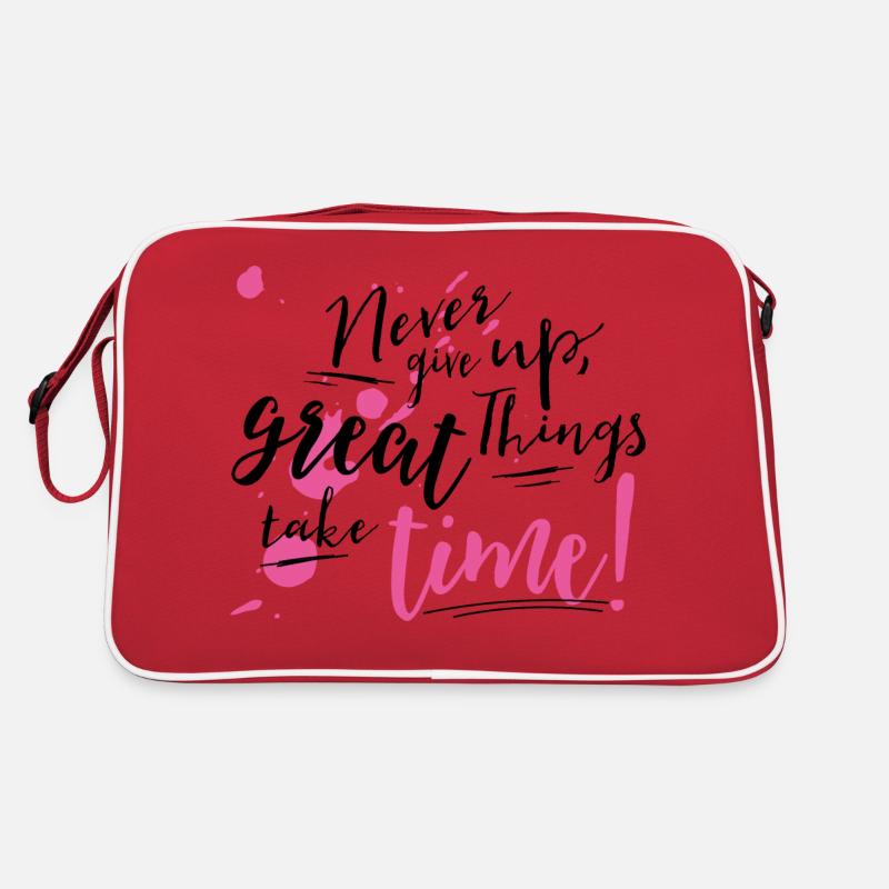 Never give up Retro Tasche