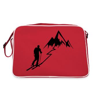 Touring ski gift ski tour gift idea mountain - Retro Bag - red/white - Back