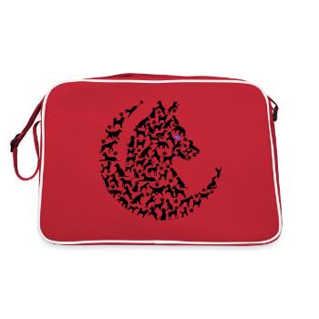 Loup composé de chiens - Sac Retro - rouge/blanc - Dos