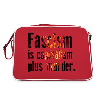 Antifascisme - Le fascisme est le capitalisme plus assassiner - Sac Retro - rouge/blanc - Dos